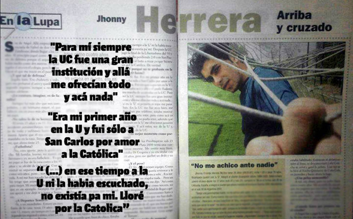 La entrevista de Johnny Herrera a Revista Triunfo