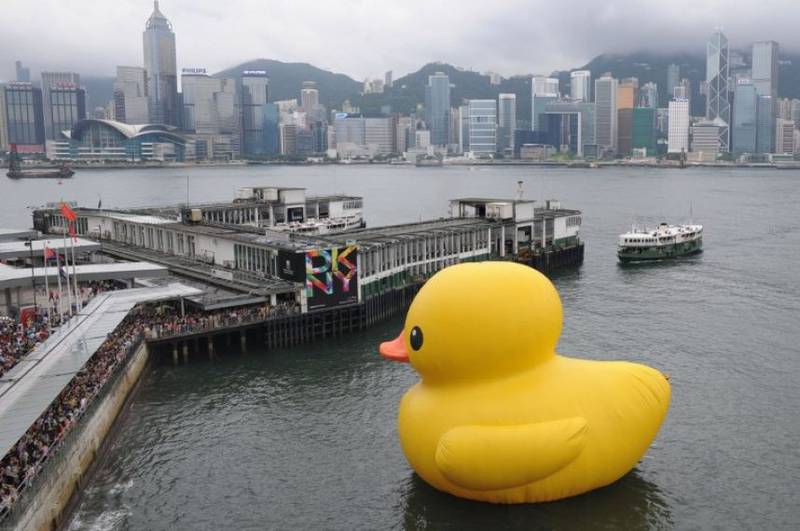 Patos de goma gigantes en Hong Kong causan sensación