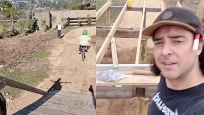 “40 matripuntos”: Cristián Riquelme construyó pista de bicicleta para sus hijos