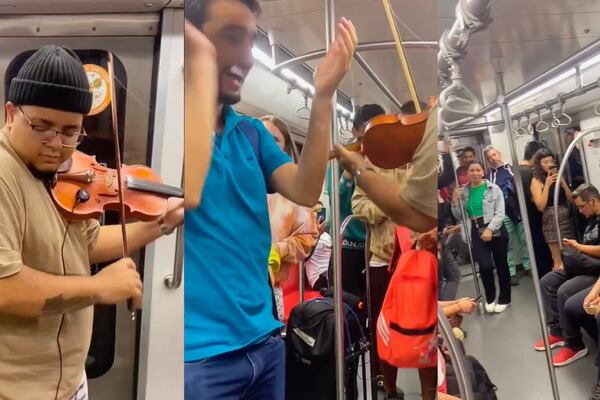 “Qué brutal que animes a tanta gente”: Usuarios aplauden a violinista reggaetonero del Metro 