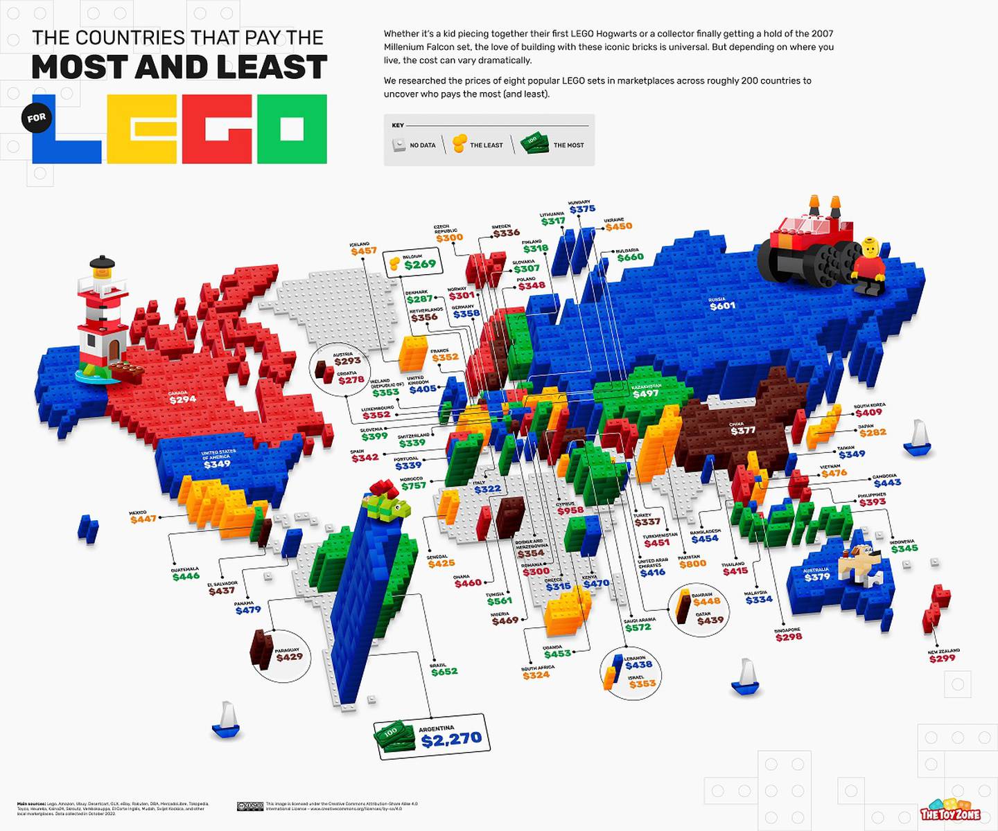 Mapa LEGO. Cortesía de The Toy Zone.
