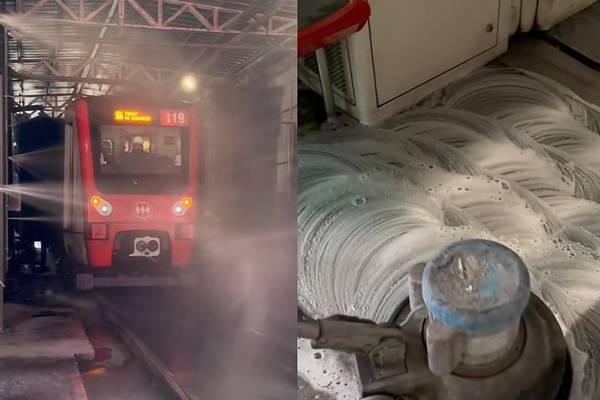 Usuarios alucinaron con video que muestra cómo lavan el Metro de Santiago: “¿Cada cuánto tiempo hacen esto?”