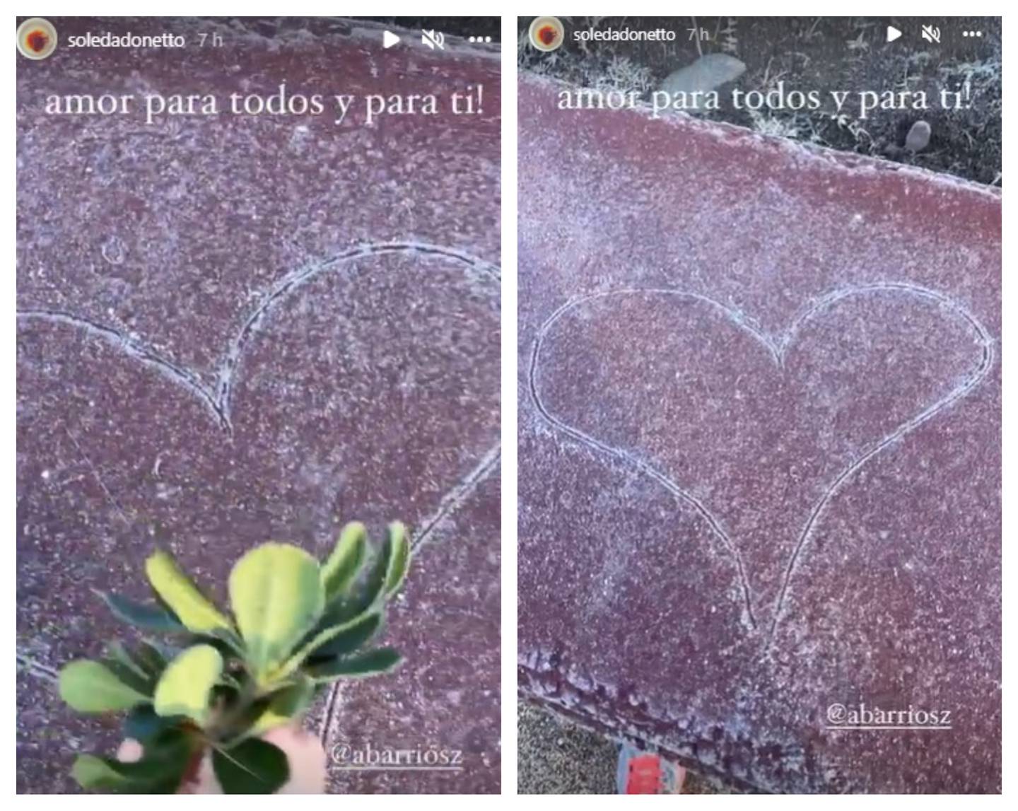 Soledad Onetto compartió en sus historias de Instagram un registro donde evidenció sus sentimientos hacia su pareja.