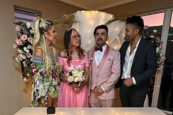 “Juntitos por siempre”: Coté López y Luis Jiménez asistieron al matrimonio de los padres de Tamara Moya