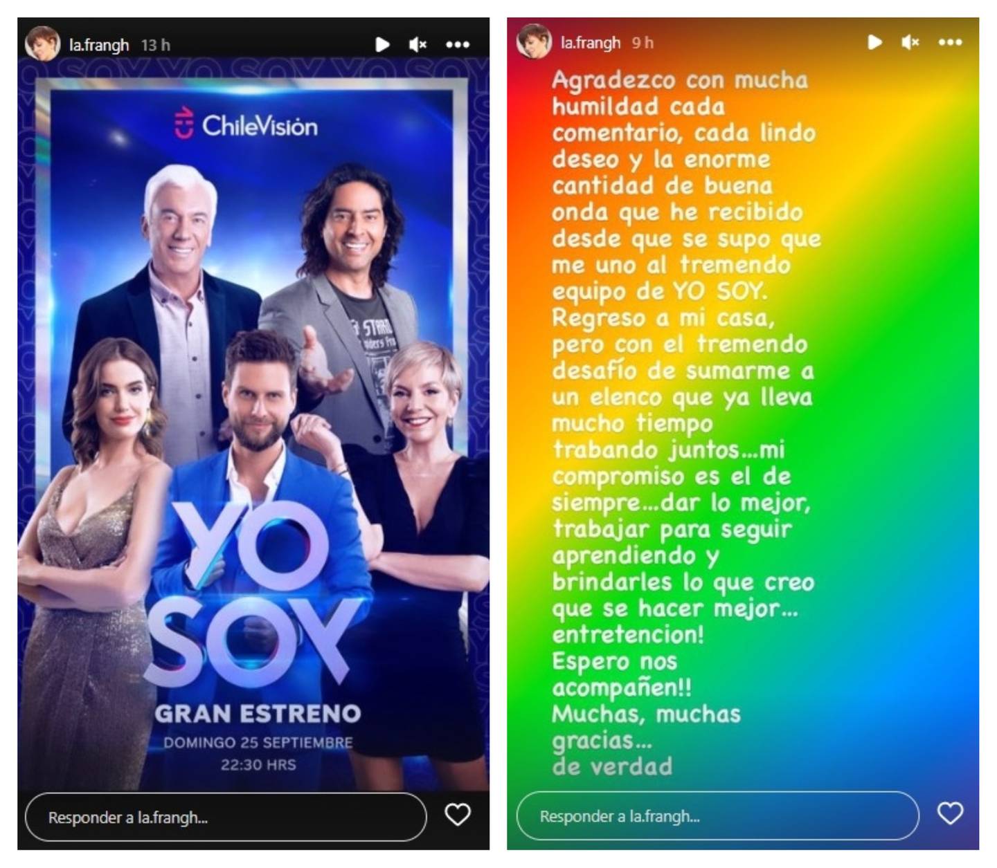 Francisca García-Huidobro usó sus redes sociales para comentar respecto de su regreso a CHV para ser jurado de la próxima temporada de "Yo soy".
