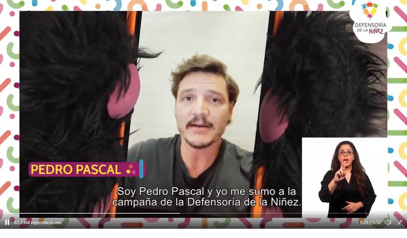 Pedro Pascal en video de defensoría.