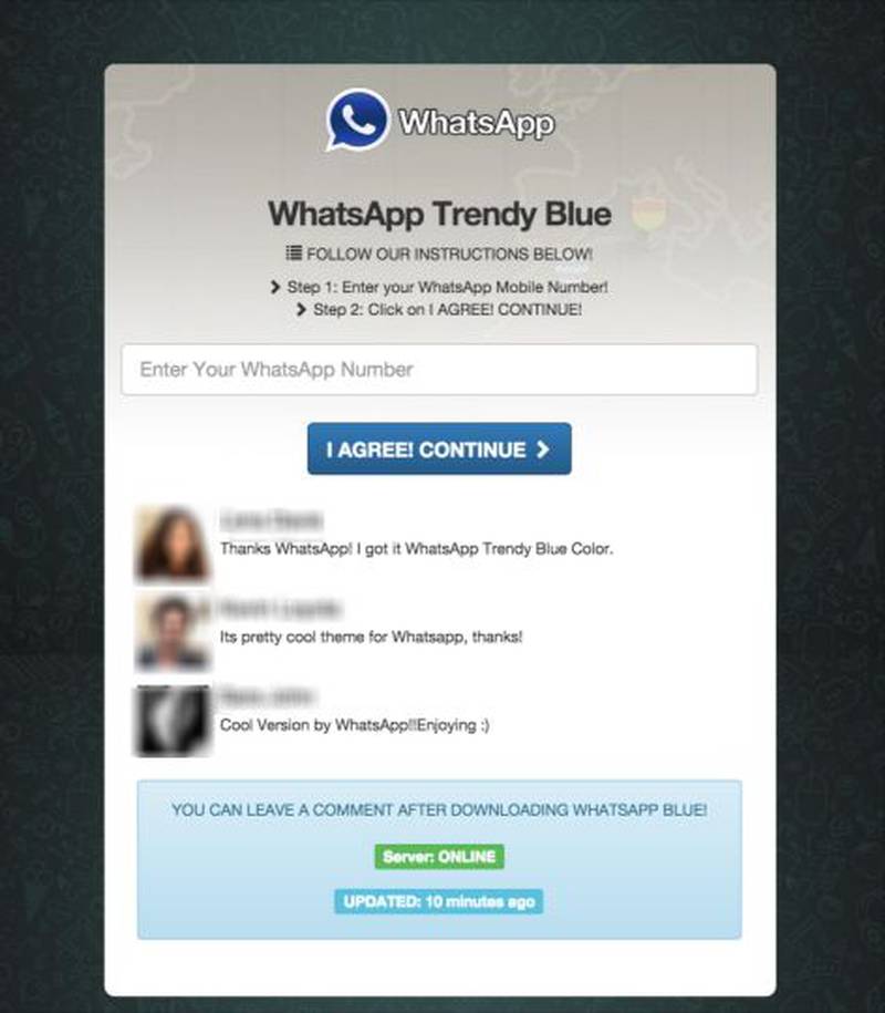 WhatsApp azul: la nueva estafa