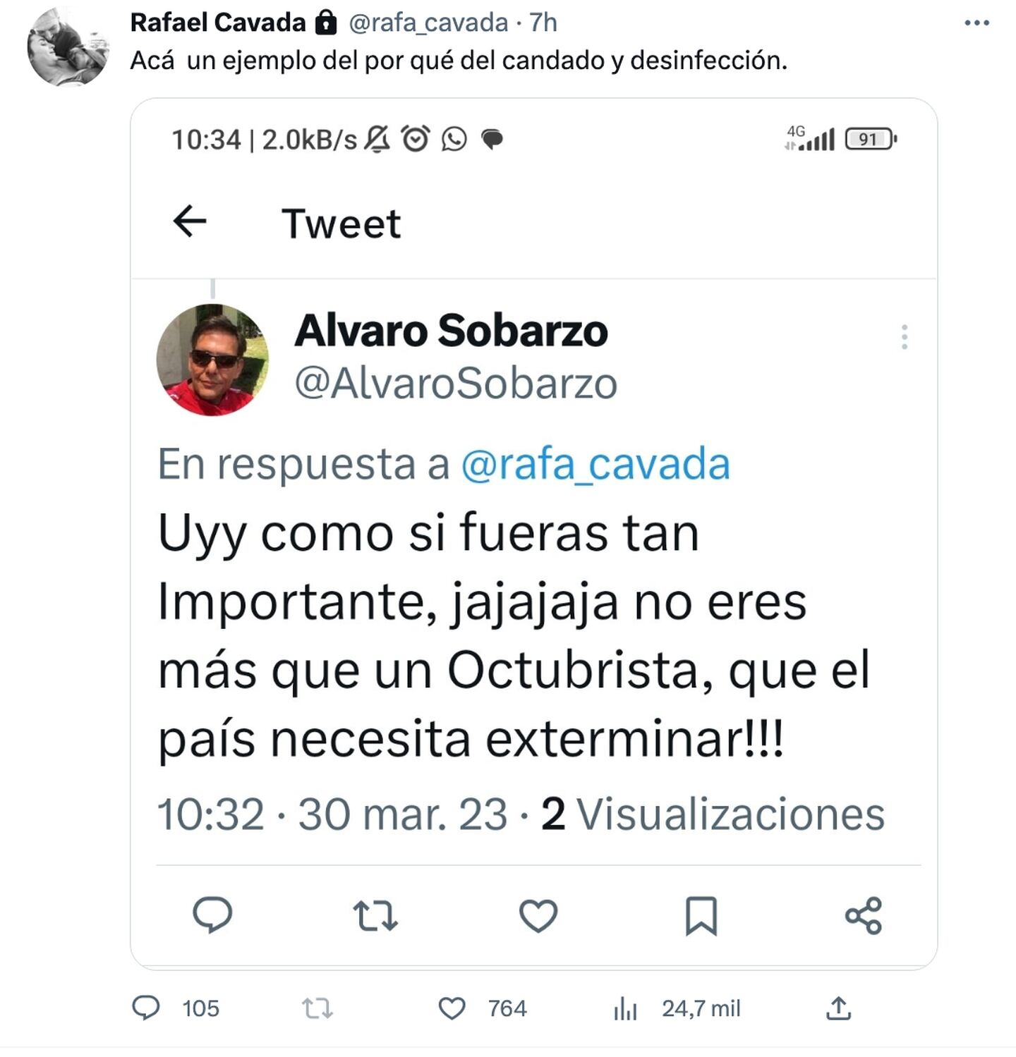 Twitter de Rafael Cavada