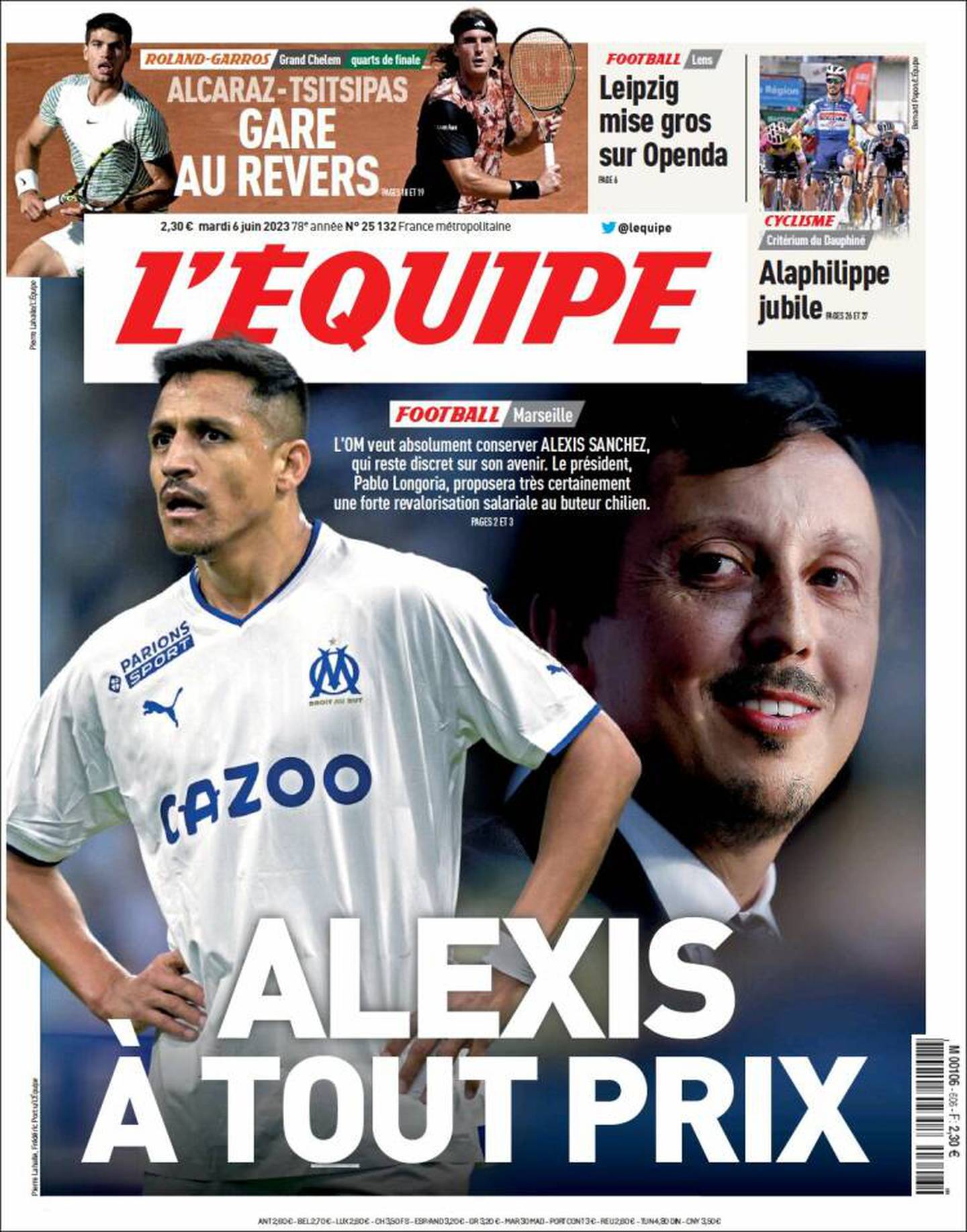Los medios deportivos franceses están pendientes de la posible renovación del delantero chileno en Olympique de Marsella.
