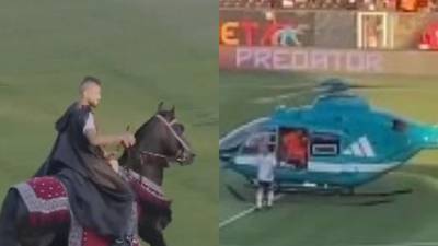 Arturo Vidal aterriza en helicóptero en el Monumental: Majestuosa presentación en Colo Colo