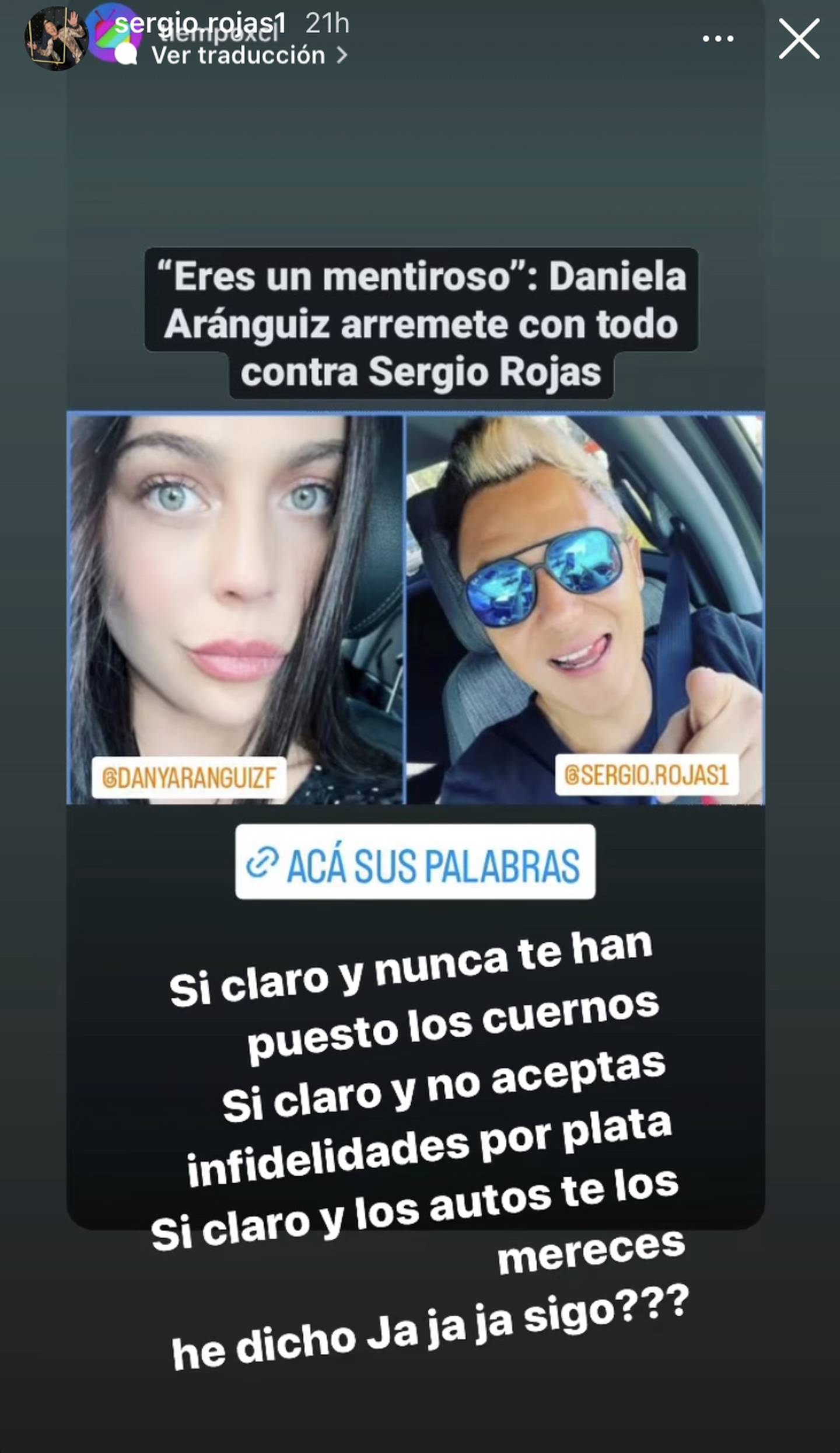 Historia de Sergio Rojas | Instagram