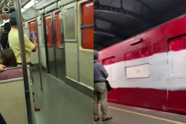 Encapuchados vandalizan tren del Metro de Santiago y dejan pasajeros atrapados