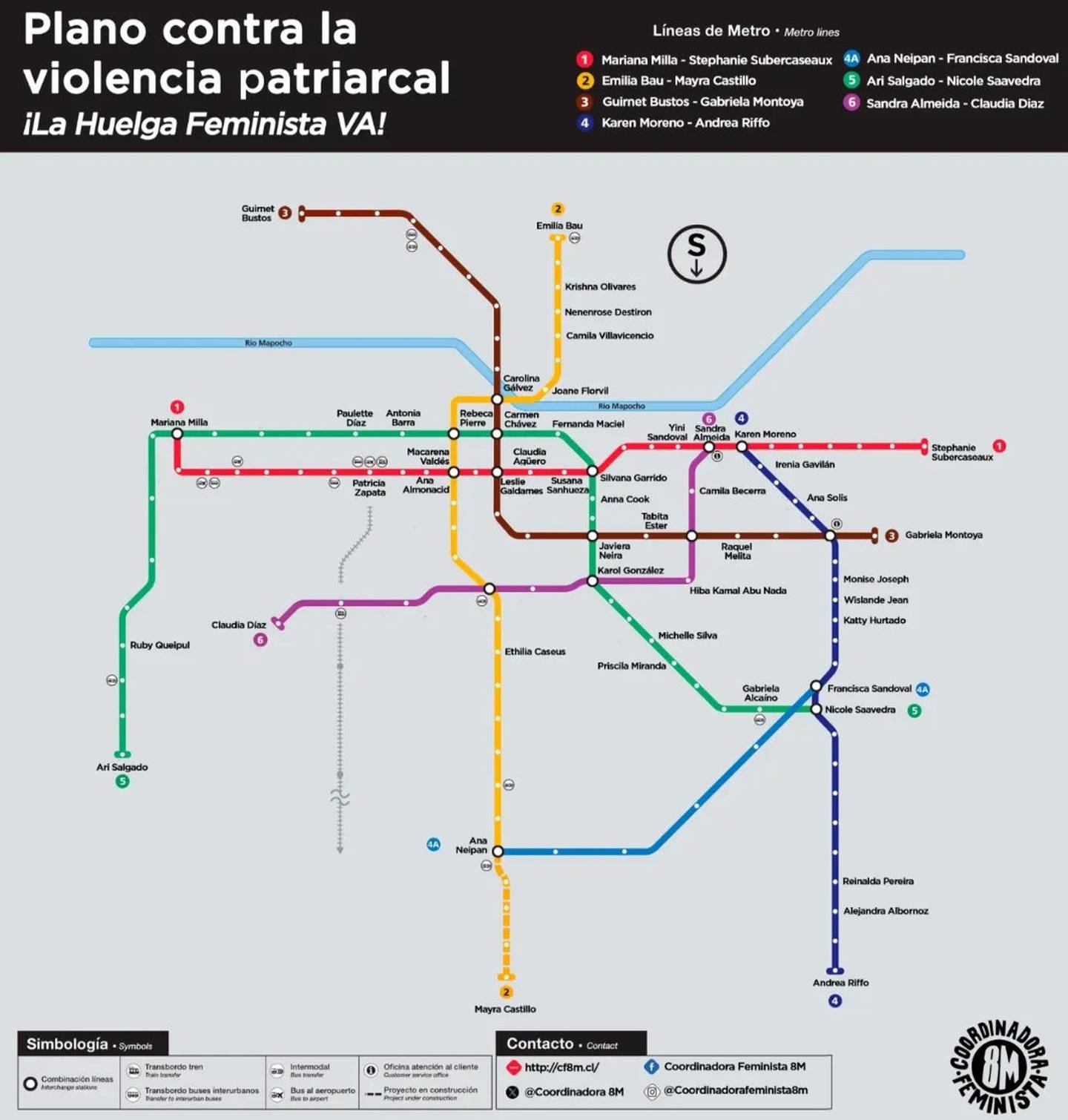 Plano intervención del Metro de Santiago