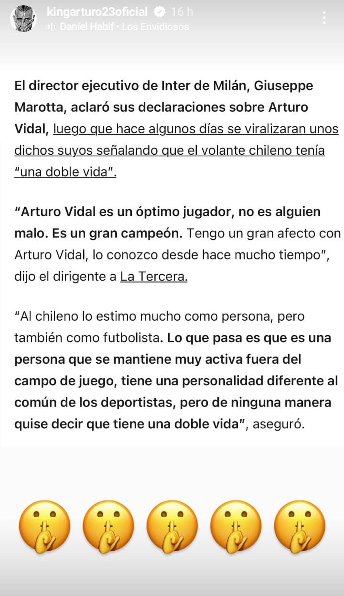 Una de las historias de Arturo Vidal