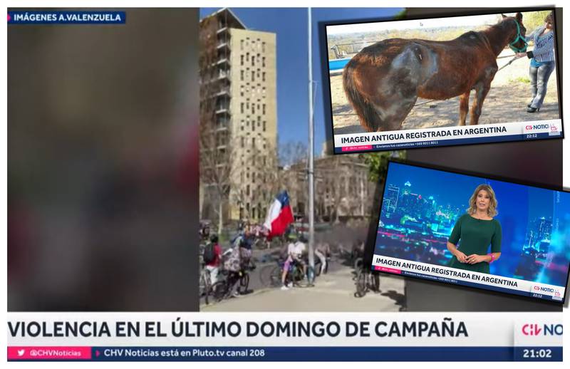 En CHV Noticias debieron negar la veracidad de una de las fotografías enviadas por el presidente de la Fundación Soy del Campo, Óscar Núñez, donde se aprecia a un caballo con tiña y no herido por el golpe de un ladrillo.