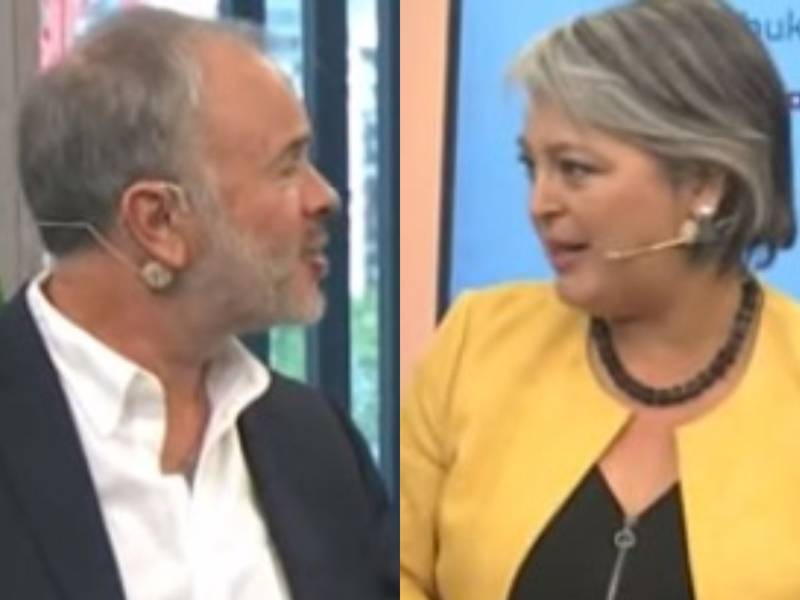Ministra Jara y Bernardo Larraín Matte se enfrascan en discusión en debate televisivo en vivo