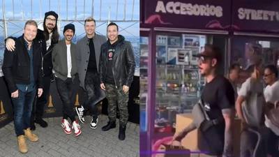 [VIDEO] En pleno Santiago Centro: Graban a dos Backstreet Boys comprando 
