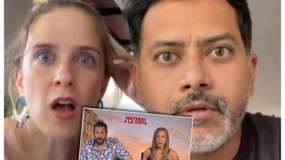 “Casi lloré de nervios”: Alison Mandel recordó cómo lo hizo para entrevistar junto a su marido a Jennifer Aniston y Adam Sandler