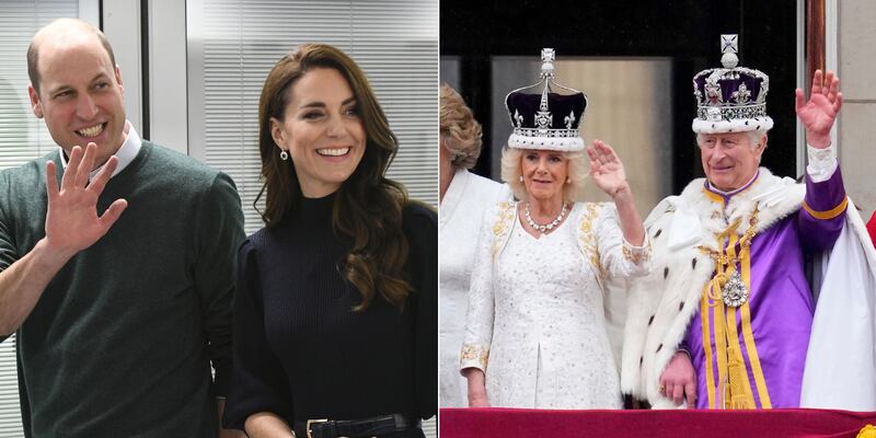 Príncipe William, Kate Middleton, Rey Carlos III y Camila Parker