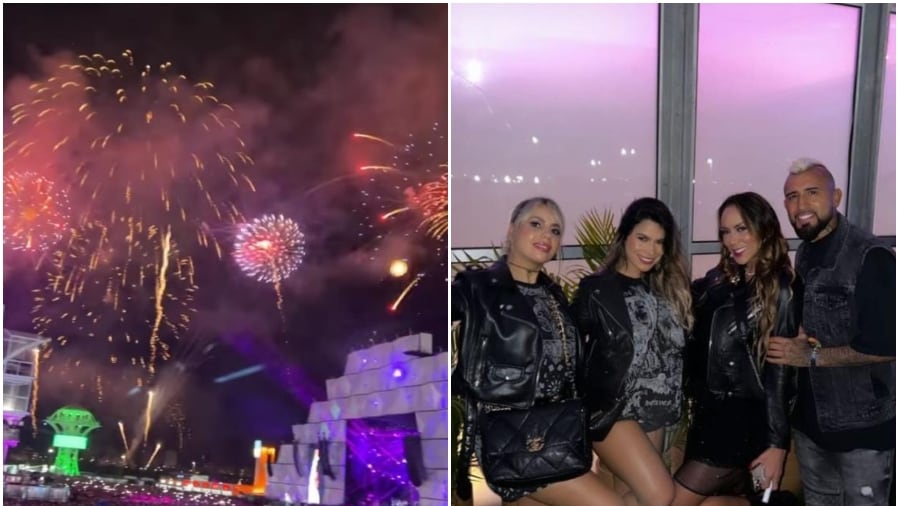 Arturo Vidal en el show de Justin Bieber