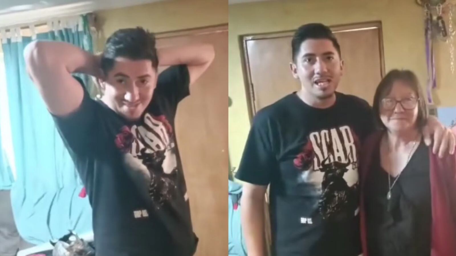 Waldo Villarroel y su madre