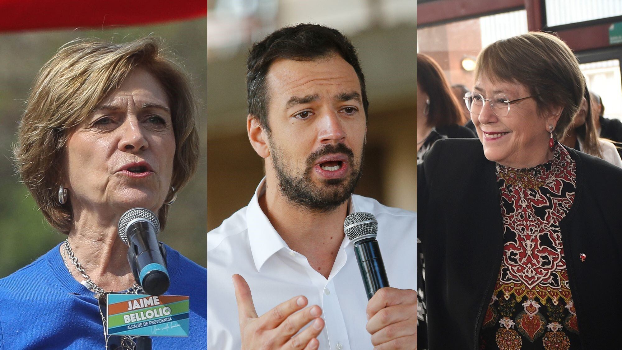 Evelyn Matthei, Michelle Bachelet y Tomás Vodanovic | Agencia Uno