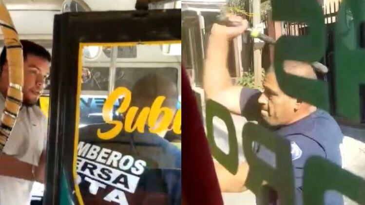 pelea bombero y chofer lota