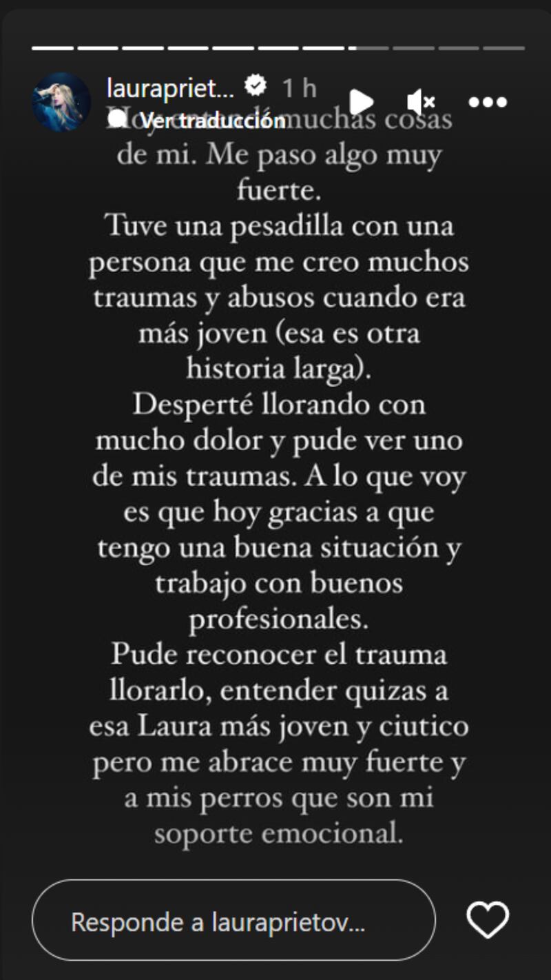 Historia de Laura Prieto | Fuente: Instagram