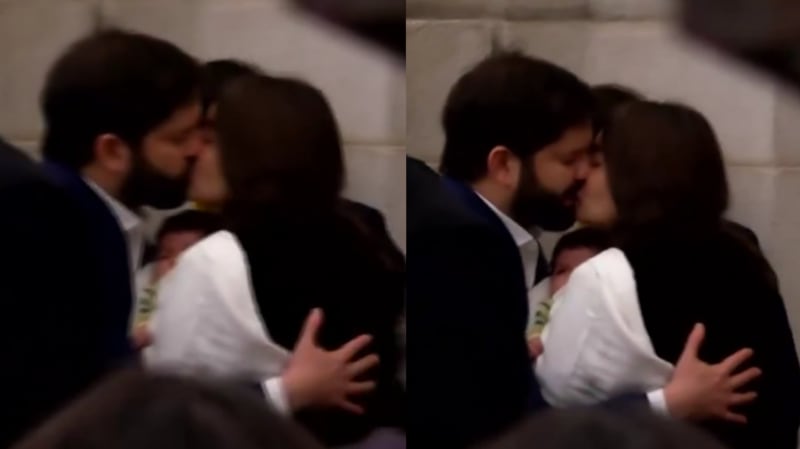 Presidente Gabriel Boric, Paula Carrasco y su hija Violeta | Fuente: X de @thecliniccl