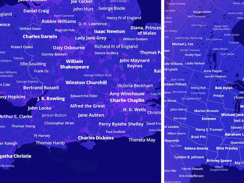 ¿Sabes qué famoso nació en tu ciudad?: Consulta el nuevo Google Maps de las celebridades
