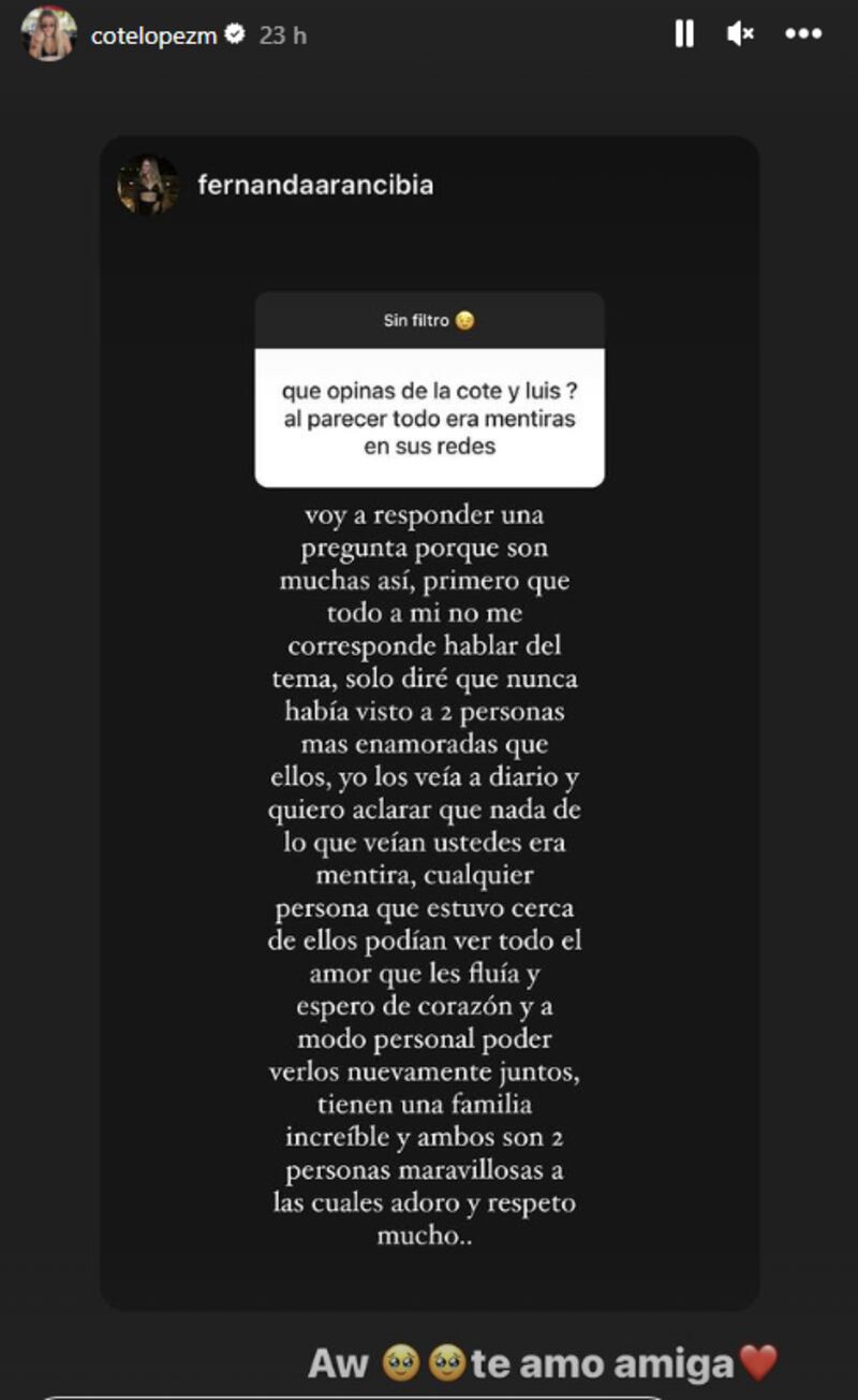 Historia de Coté López | Instagram