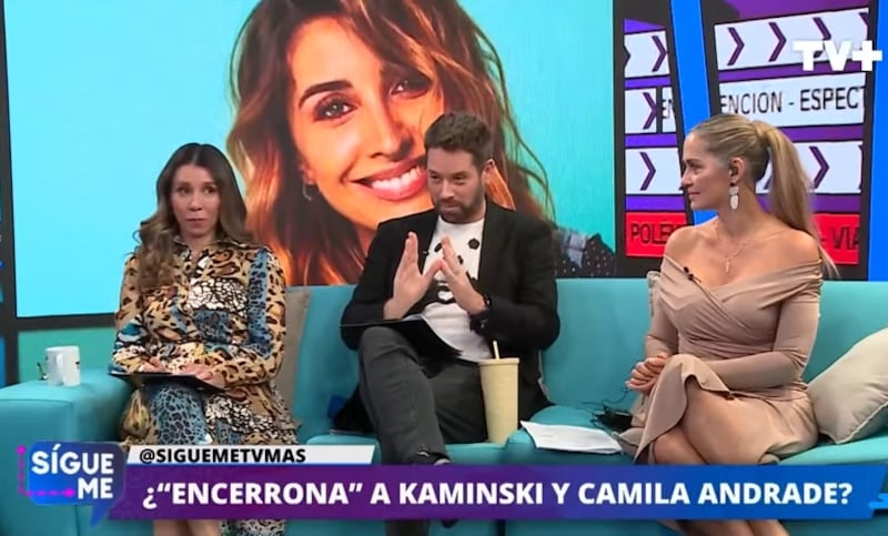 Camila Andrade dio su versión este viernes, en el programa de farándula de TV+, de los mensajes que se escribió por WhatsApp con Kaminski.