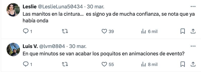 Comentarios sobre beso de Kaminski y Andrade | Captura: X (Twitter)