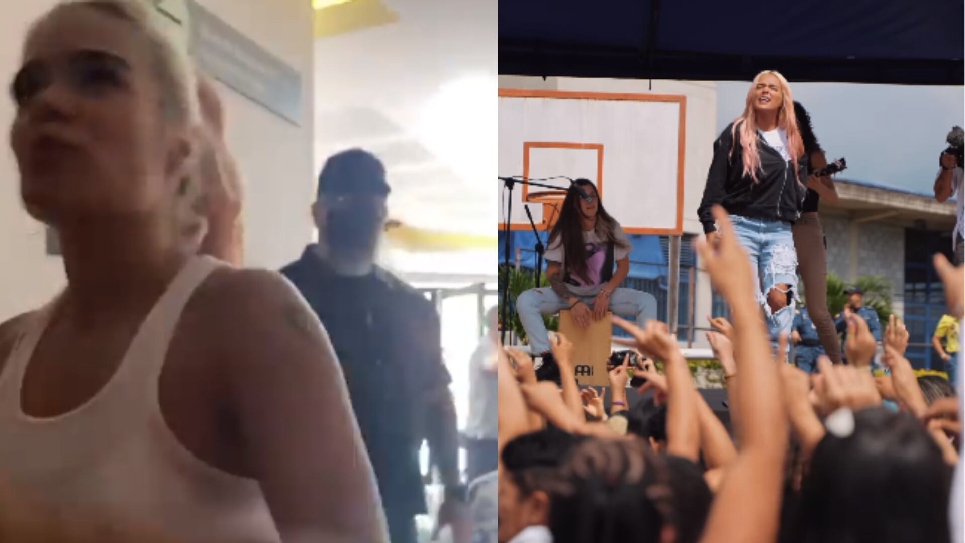 Karol G fue grabada en Cali visitando Hospital de cáncer para niños y brindando concierto a reclusas