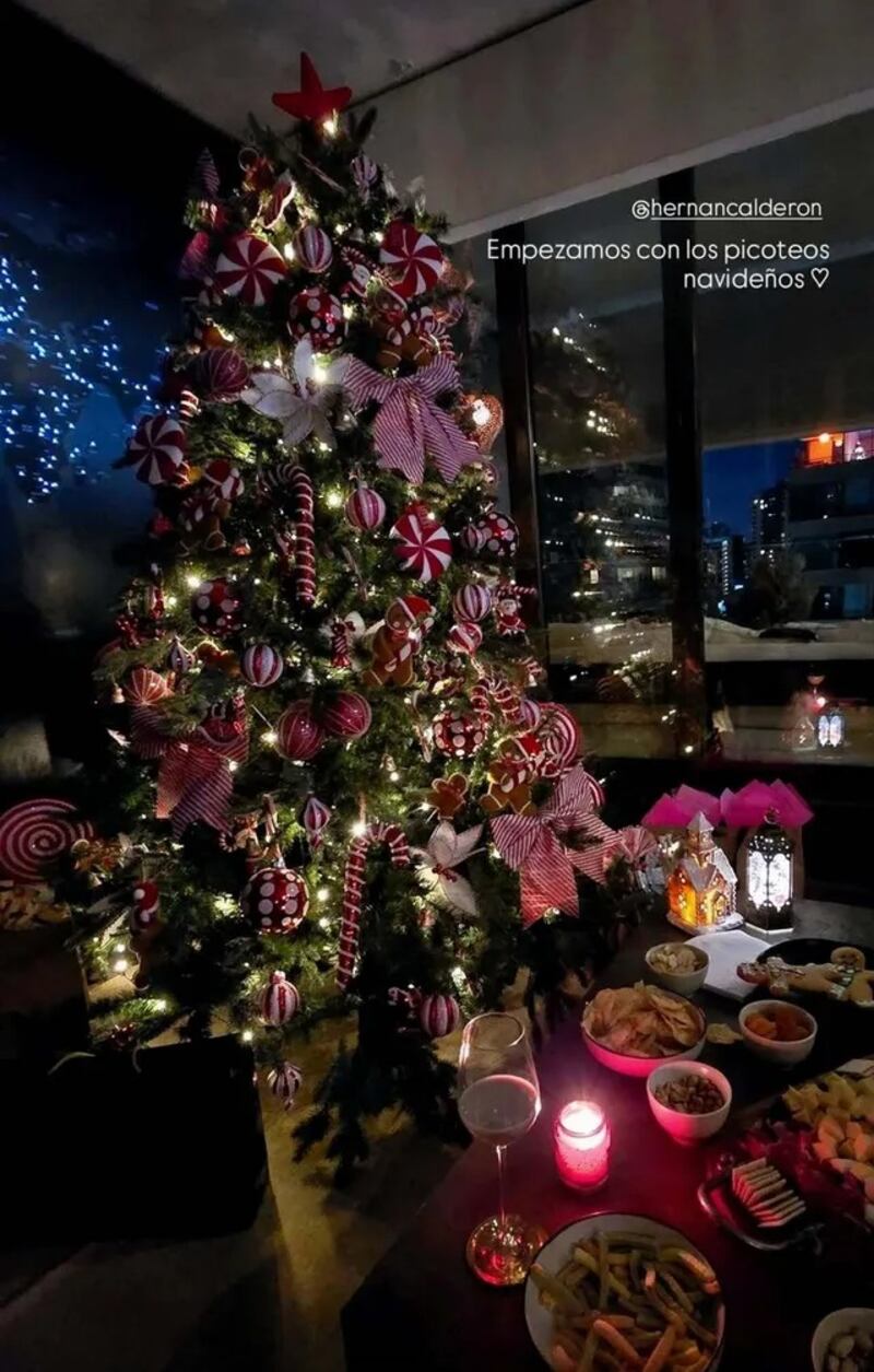Con un árbol de Pascua tamaño XL y abundante decoración, la influencer Kel Calderón dio inicios a las celebraciones navideñas, en compañía de su padre Kel Calderón.
Fue a través de sus historias de Instagram donde la hija de Raquel Argandoña mostró el resultado de su imponente árbol navideño, el cual fue ampliamente adornado con figuras rojas y blancas, que simulaban bastones y paletas de dulces, además de guinaldas de luces y rosetones, que terminaban con una estrella roja en la punta.
Sobre la mesa, en tanto, un variado cóctel para picotear junto a su padre, con quien habría realizado la tradicional tarea de Pascua. Tal como lo hace su madre, pero en el mes de noviembre.
“Empezamos los picoteos navideños”, escribió Kel en la historia, etiquetando a su progenitor.