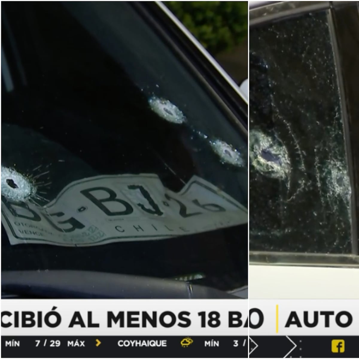 Vehículo con 18 impactos de bala investigado en Santiago centro Vehículo con 18 impactos de bala investigado en Santiago centro