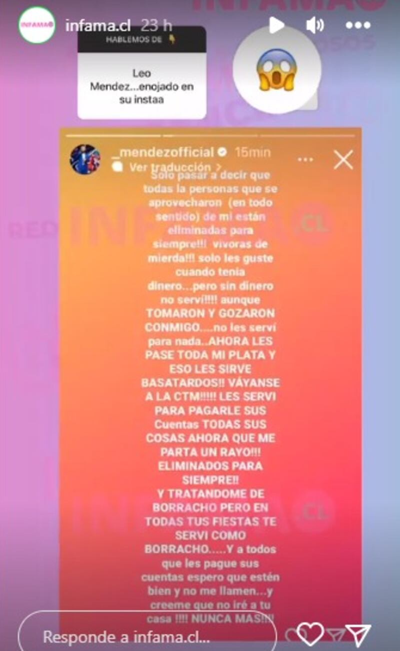 Captura de Imagen de Instagram Infama