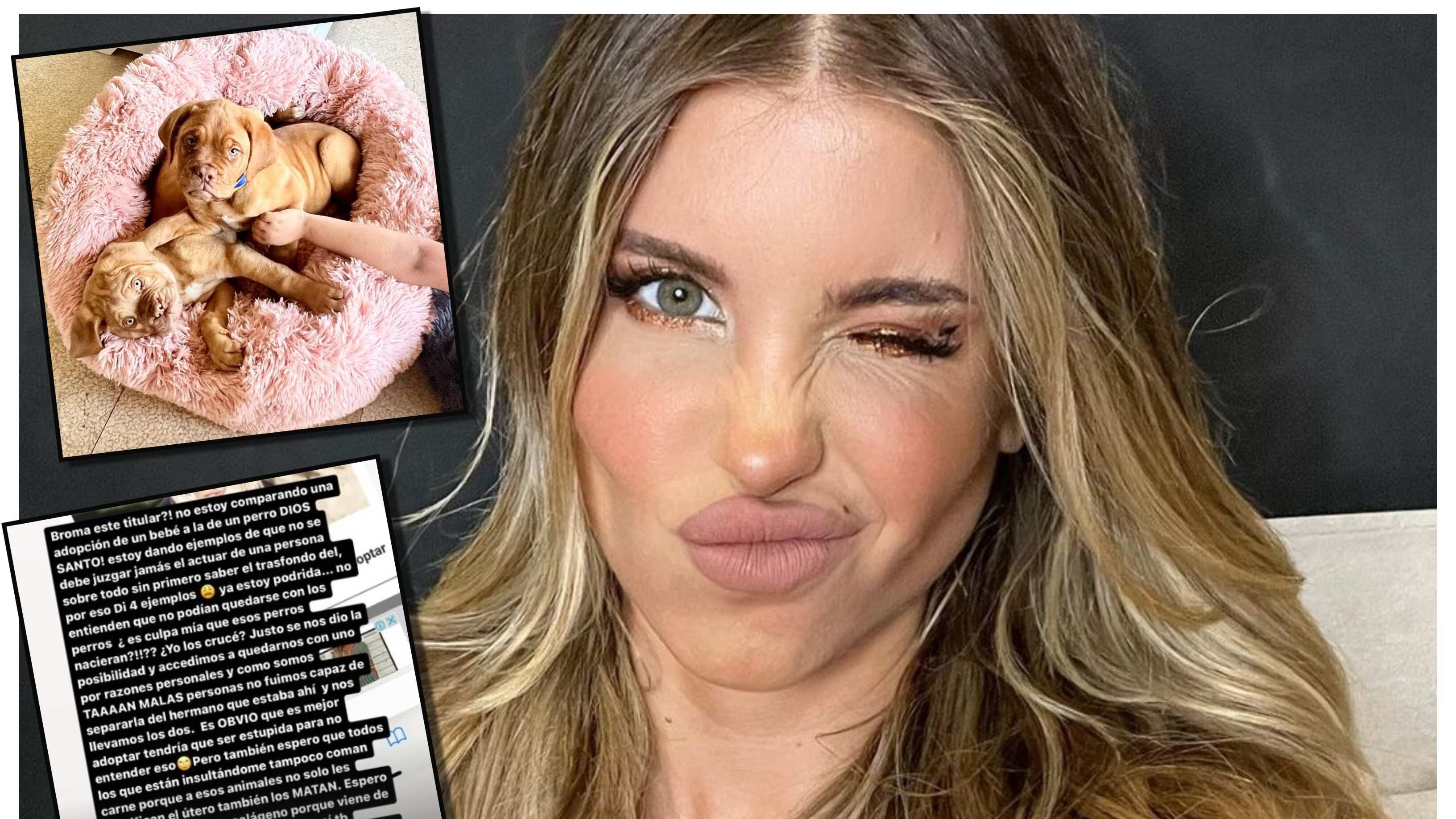 La influencer se descargó en contra de sus seguidoras de Instagram que le criticaron el comprar y no adoptar dos perros de raza Dogo de Burdeos.