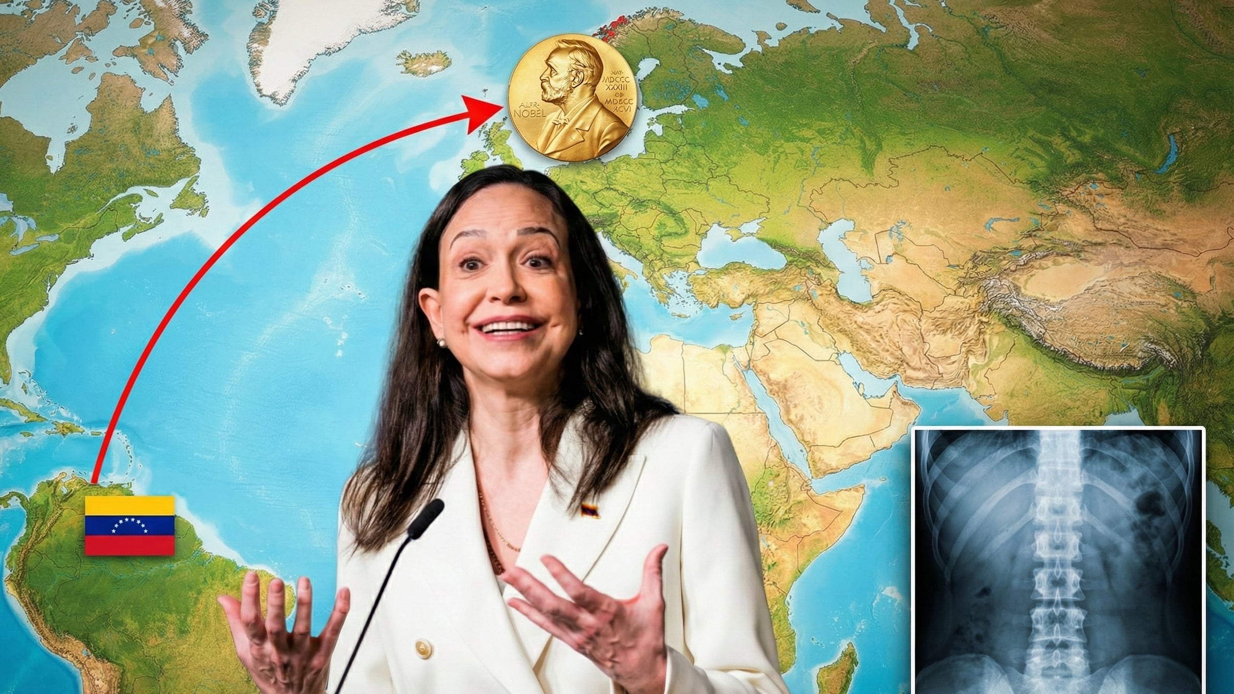 Médicos en Oslo confirmaron que María Corina Machado sufrió una fractura vertebral durante su salida clandestina de Venezuela rumbo a Europa.