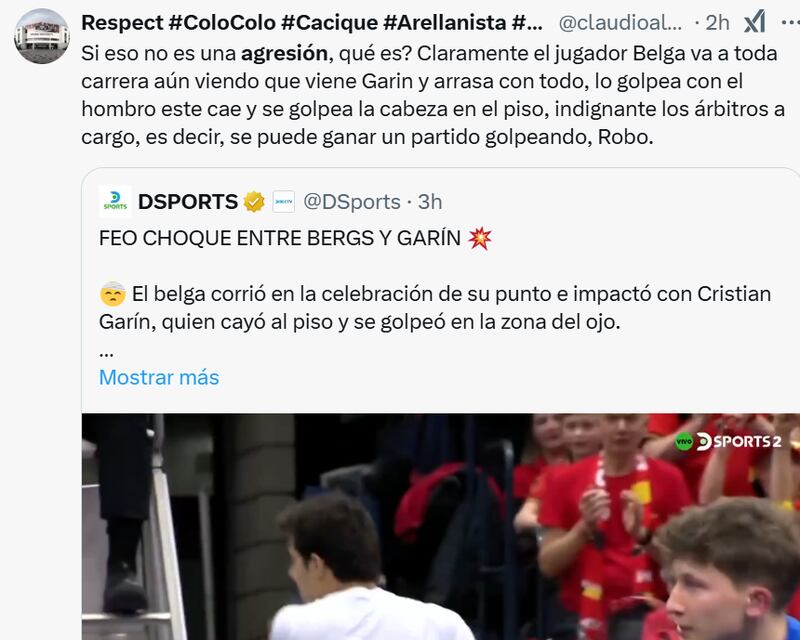 Comentarios sobre Cristian Garin | Captura: X
