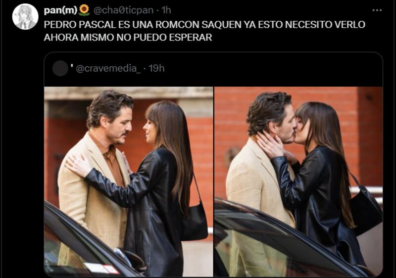 Reacción beso Pedro Pascal y Dakota Johnson