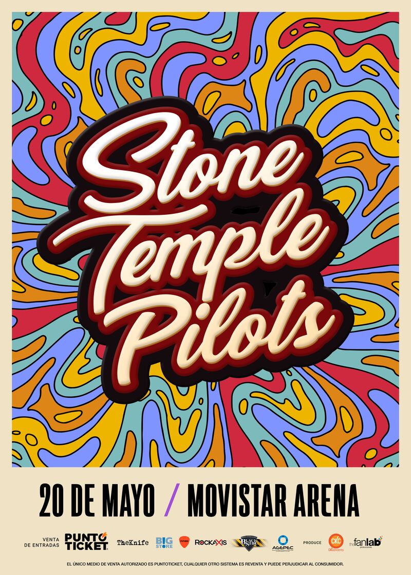 Dicen que no hay primera sin segunda y mejor si es una tercera vez. Por eso la banda estadounidense Stone Temple Pilots confirmó su esperado regreso a Chile, para deleite de toda su fanaticada, nostálgica del grunge de la época dorada de los 90´.
El grupo californiano, con éxitos como “Interstate Love Song”, “Plush”, “Vasoline” y “Creep” se presentará el próximo 20 de mayo en el Movistar Arena, con entradas que van desde los 35 mil hasta los 79 mil pesos. 
Durante su trayectoria, que supera los 30 años, Stone Temple Pilots ha vendido más de 70 millones de álbumes, alcanzando los primeros lugares de la lista Billboard 200 y tomándose los rankings radiales con éxitos como “Sex Type Thing”, “Wicked Garden” y el sencillo ganador del premio Grammy, “Plush”, entre otros.
La fama la alcanzaron a comienzos de los ´90 cuando el grunge sonaba en cada rincón del mundo y STP se convertía uno de sus emblemas gracias a los riffs inimitables del guitarrista Dean DeLeo, la sección rítmica propulsiva del bajista Robert DeLeo y el baterista Eric Kretz, y la voz del carismático Scott Weiland
Con este retorno, tras su primera presentación el 2011 como parte del festival Maquinaria, y en febrero del 2019, con Jeff Gutt en reemplazo de Weiland -quien fue expulsado de la banda en el 2012 y falleció a fines del 2015- la banda se reencontrará con su fanaticada, quien podrán adquirir sus tickets desde este jueves 28 de noviembre a las 11:00 horas, en PuntoTicket.
La banda californiana  ha vendido más de 70 millones de álbumes, alcanzando los primeros lugares de la lista Billboard 200 y tomándose los rankings radiales con éxitos como “Sex Type Thing”, “Wicked Garden” y el sencillo ganador del premio Grammy, “Plush”, entre otros, durante sus más de 30 años de trayectoria.  
Valor de las entradas - STONE TEMPLE PILOTS:
- Tribuna: $35.000 más cargo por servicio.
- Platea Alta: $55.000 más cargo por servicio.
- Cancha: $69.000 más cargo por servicio.
- Platea Baja: $79.000 más cargo por servicio.