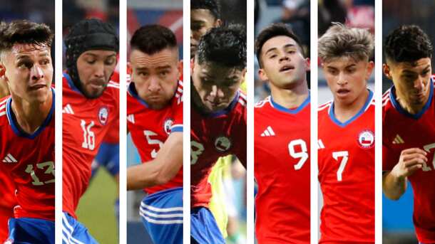 Canales, Loyola, Zaldivia, Damián Pizarro, Aravena, Guerrero y Pérez / Photosport