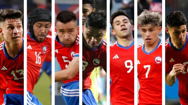 Canales, Loyola, Zaldivia, Damián Pizarro, Aravena, Guerrero y Pérez / Photosport