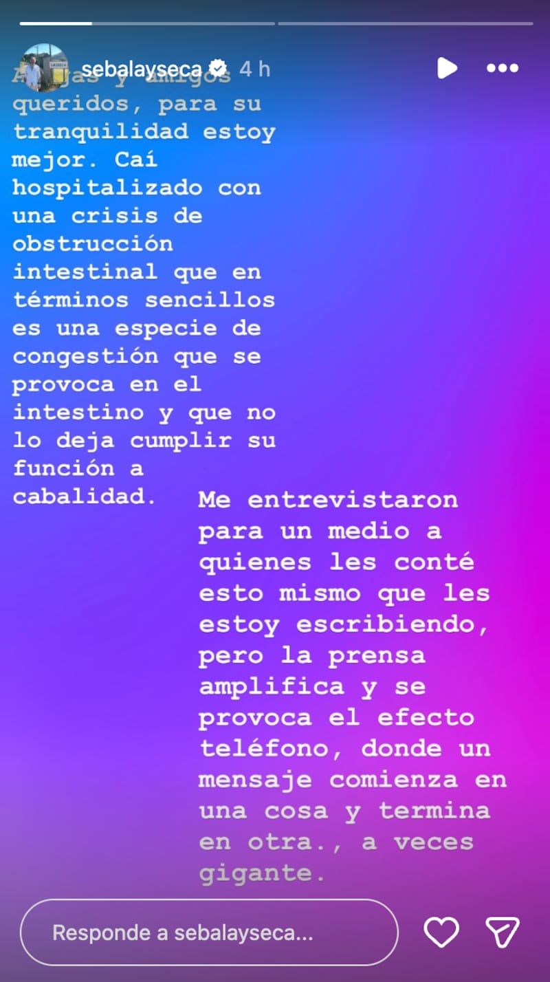 Historia de Sebastián Layseca | Fuente: Instagram @sebalayseca