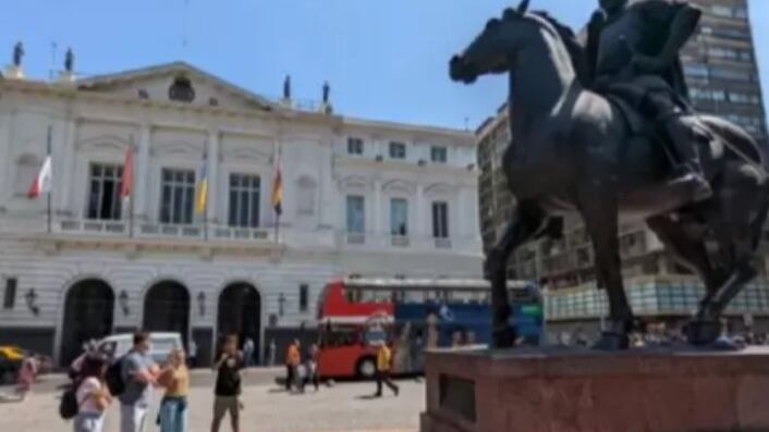 Turistas en Santiago