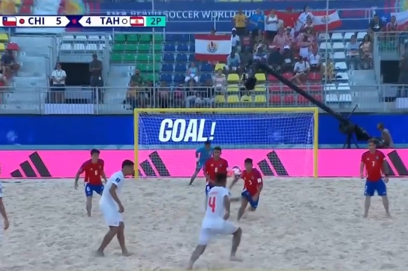 El equipo nacional debutó en el Mundial de fútbol playa de Seychelles enfrentando esta mañana a Tahiti.