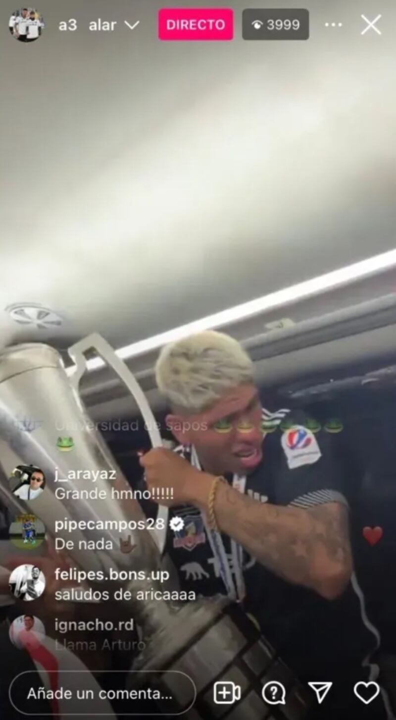 Campos escribió en el Live de Alan Saldivia y causó estragos entre los hinchas albos.