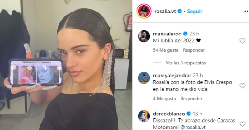 ¿Se molestó? Así fue la inesperada reacción de Rosalía a los memes de su parecido con Elvis Crespo