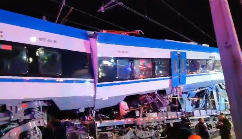Choque trenes en San Bernardo | Fuente: X de IEC-180 CONTROL STGO